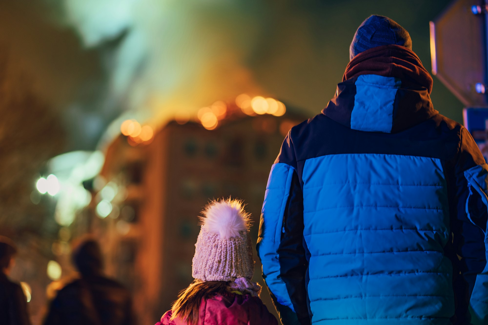 Family losing their home in a fire.